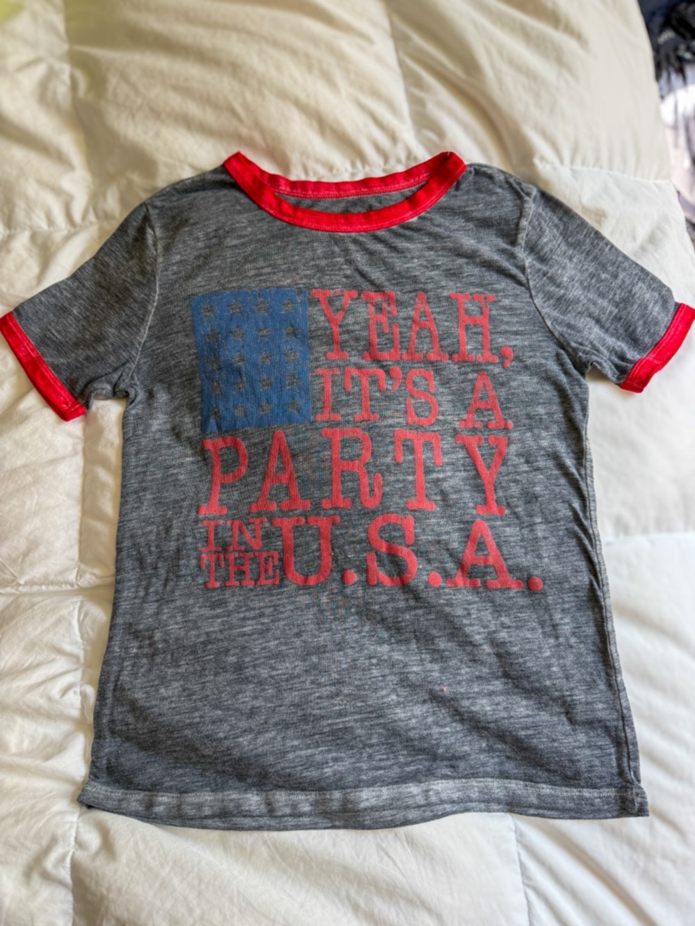MILEY CYRUS PARTY IN THE USA lyrics t shirt size Small EUC